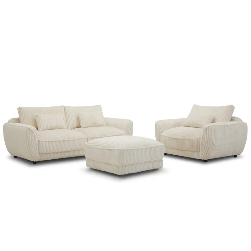 Utopia Mega Ivory Chair and A Half with Lumbar Pillow Two Pack