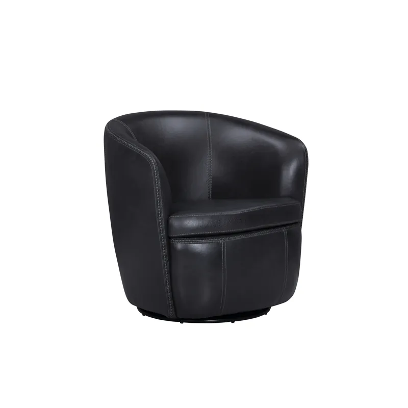 Barolo Vintage Onyx 100% Italian Leather Swivel Club Chair Two Pack