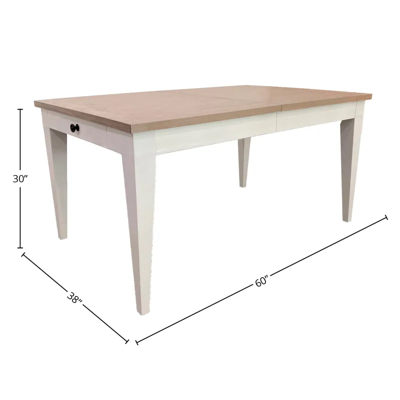 Americana Modern Dining Rectangular Extendable Dining Table with 6 Upholstered Dining Chairs