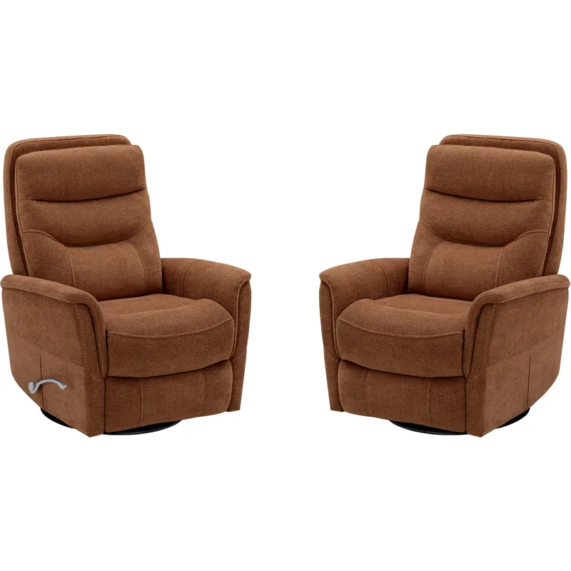 Gemini Snazzy Terracotta Manual Swivel Glider Recliner Two Pack