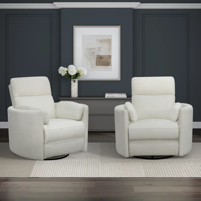 Radius Revel Oyster Power Swivel Glider Recliner Two Pack