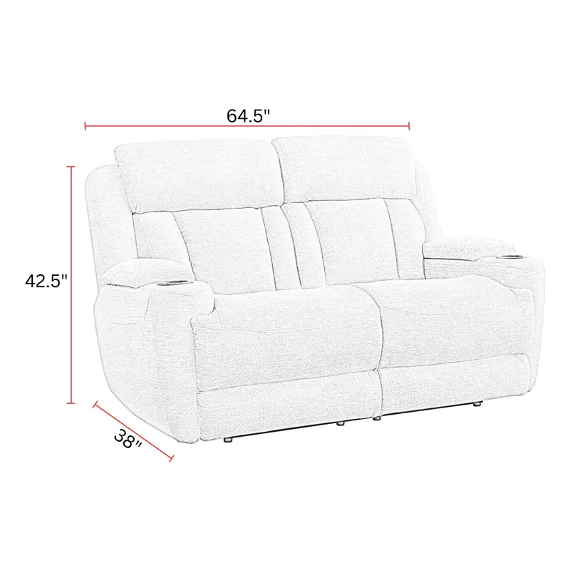 Dalton Lucky Charcoal Power Reclining Loveseat