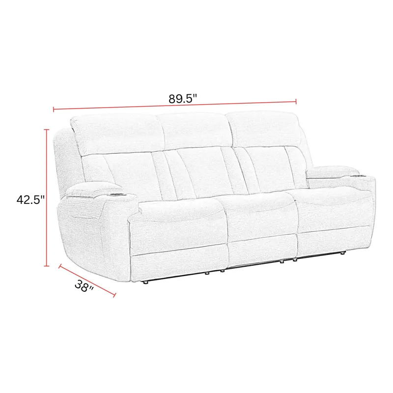 Dalton Lucky Charcoal Power Reclining Sofa Loveseat and Recliner