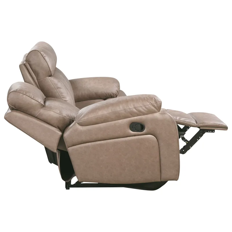 Theon Stokes Toffee Reclining Loveseat