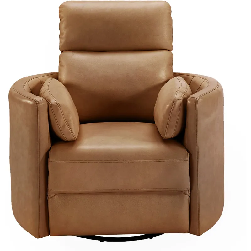 Radius Vintage Caramel Swivel Power Glider Recliner Two Pack