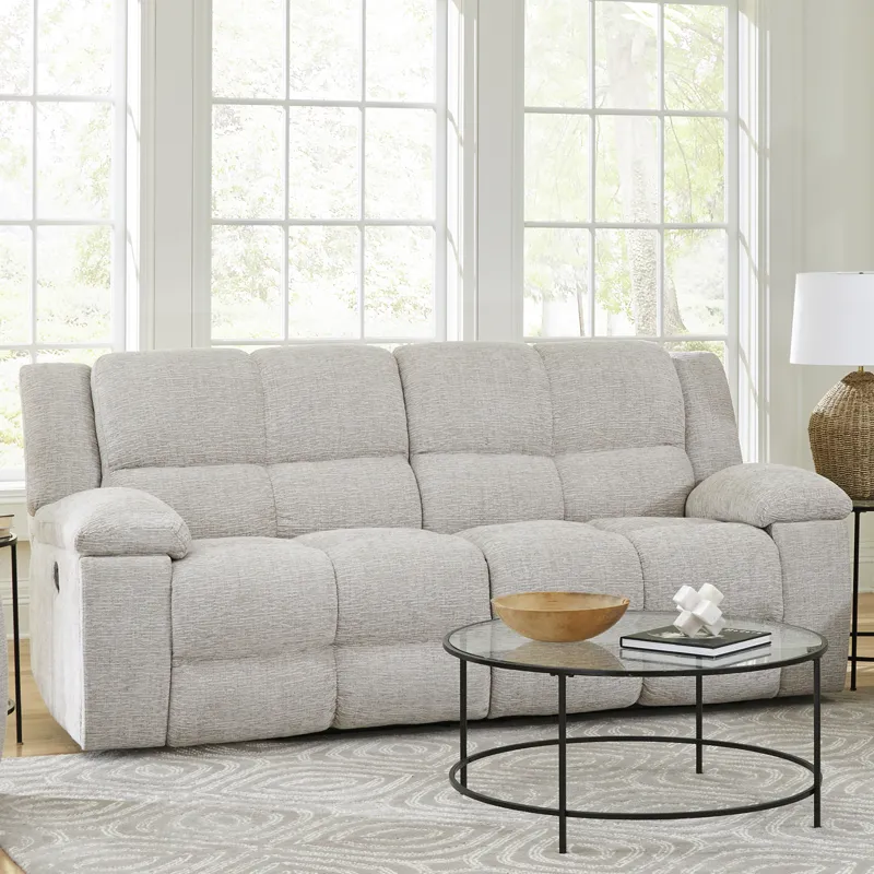 Buster Opal Taupe Manual Reclining Sofa Loveseat and Recliner
