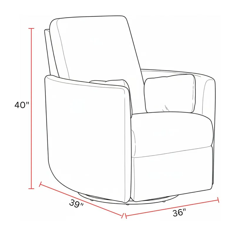 Turner Acadia White Manual Swivel Glider Recliner