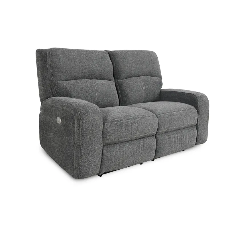 Polaris Bizmark Grey Power Reclining Sofa and Loveseat