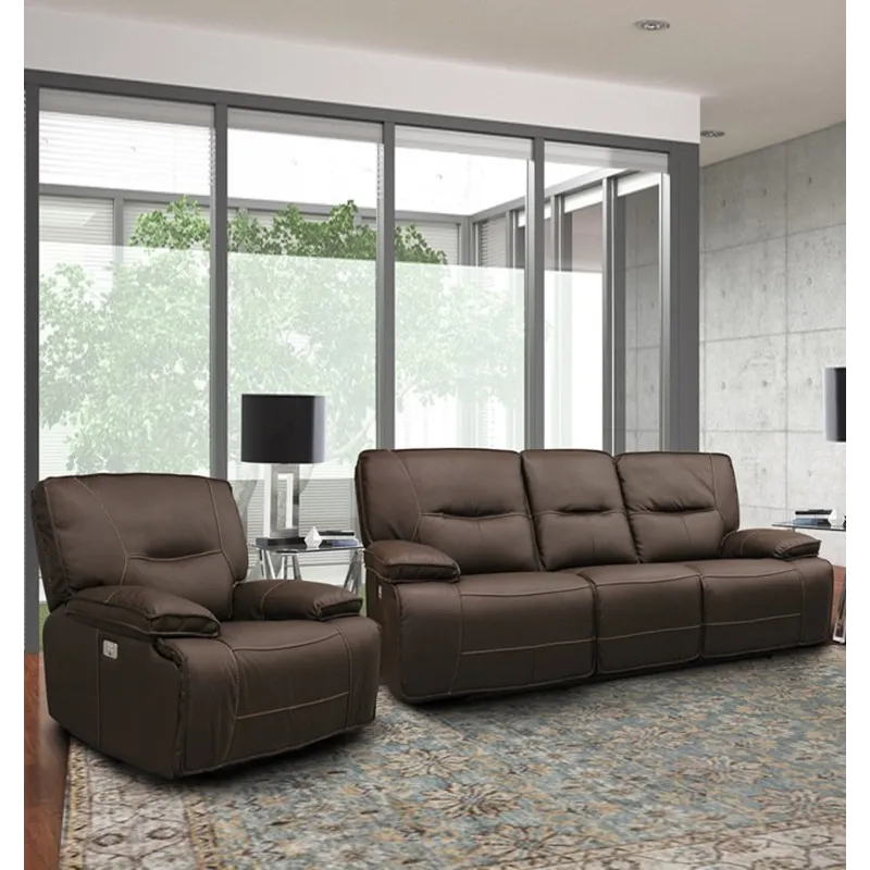Spartacus Chocolate Power Reclining Sofa and Recliner