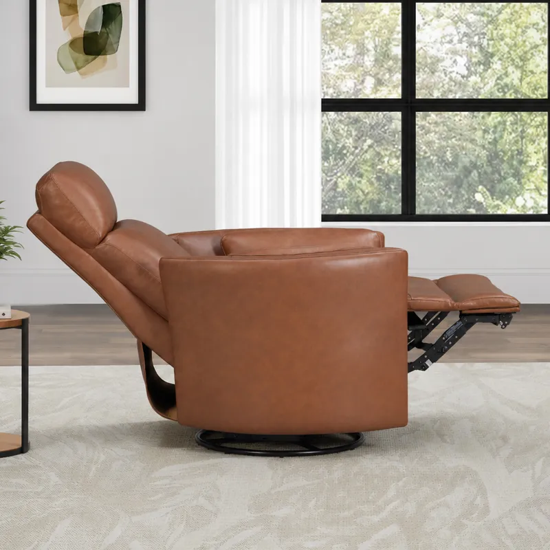 Radius Vintage Whiskey Swivel Power Glider Recliner Two Pack