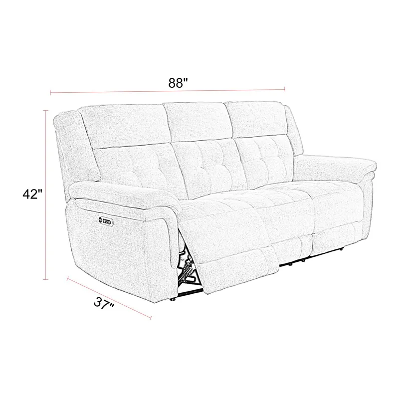 Richland Bristol Grey Power Reclining Sofa