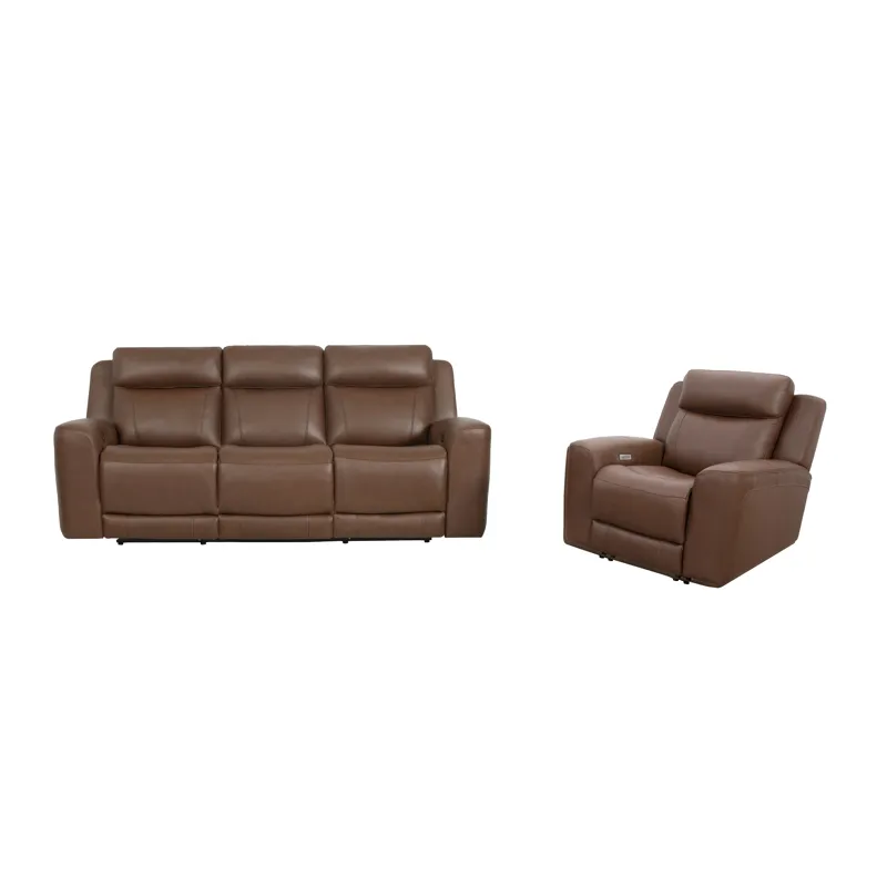 Calgary Autumn Umber Power Reclining Sofa and Recliner