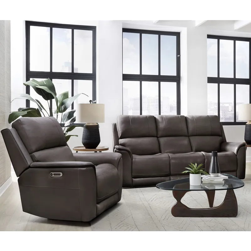 Easton Steamboat Brown Zero Gravity Power Reclining Sofa and Recliner
