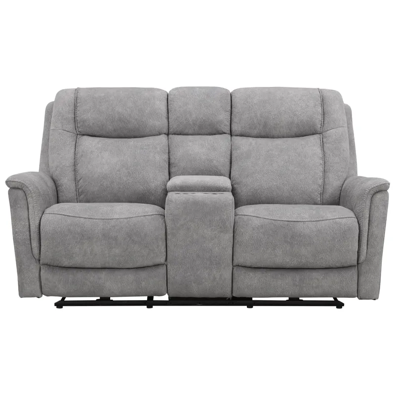 Linus Hudson Grey Power Reclining Sofa and Loveseat