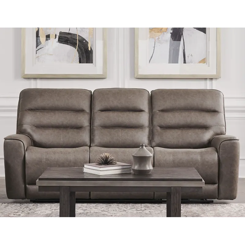 Lawson Sydney Brunette Zero Gravity Triple Power Reclining Sofa with Drop Down Table P2