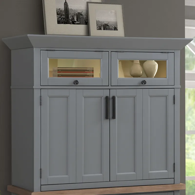 Americana Modern Dove Workstation Top with LED Light