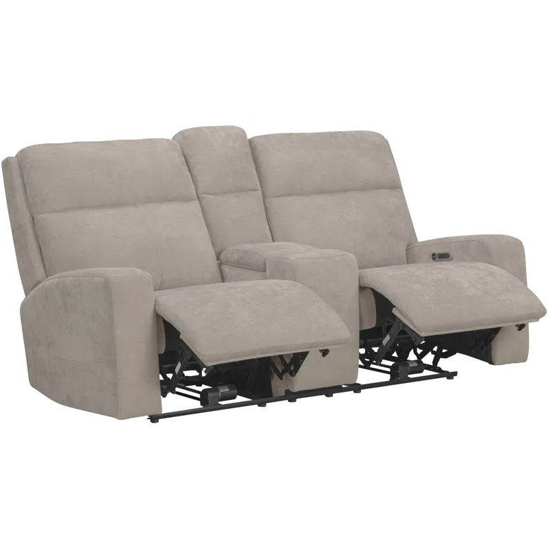 Traxton Jasper Taupe Power Zero Gravity Tilt Console Loveseat P3