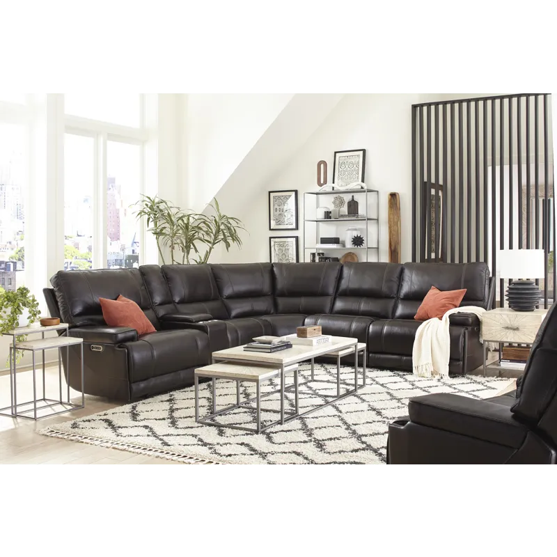 Whitman Verona Coffee - Powered By Freemotion 6 Piece Modular Power Reclining Sectional with Power A