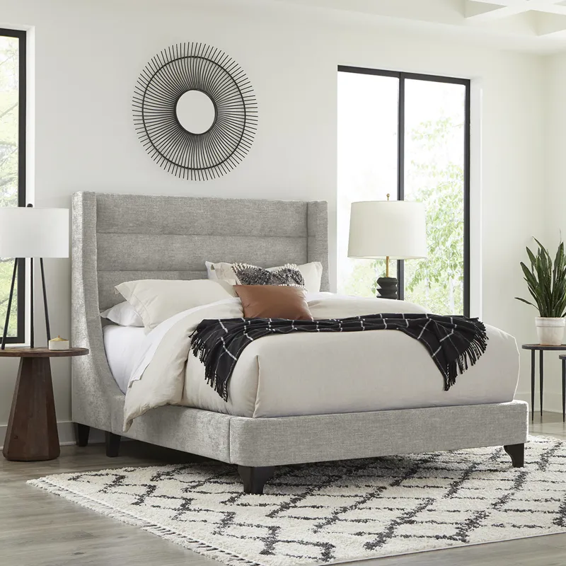 Jacob Luxe Light Grey King Bed