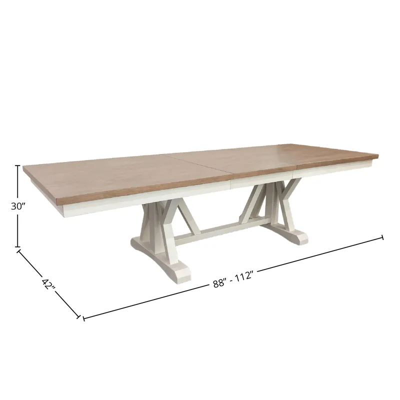 Americana Modern Dining 88 inch Trestle Extendable Dining Table