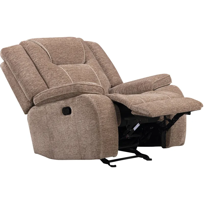 Bruno Plush Tobacco Manual Glider Recliner Two Pack