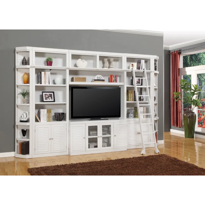 Boca 7 Piece Entertainment Wall with Corner Bookcases