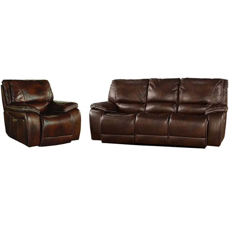 Vail Burnt Sienna Power Reclining Sofa and Recliner