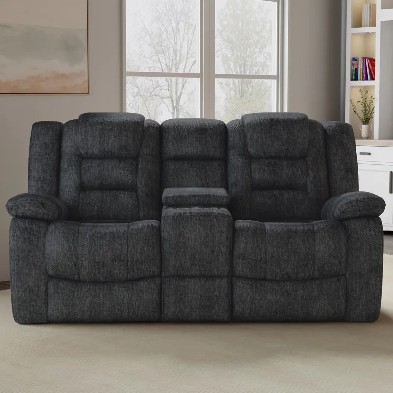 Bolton Misty Storm Manual Reclining Sofa Loveseat and Recliner