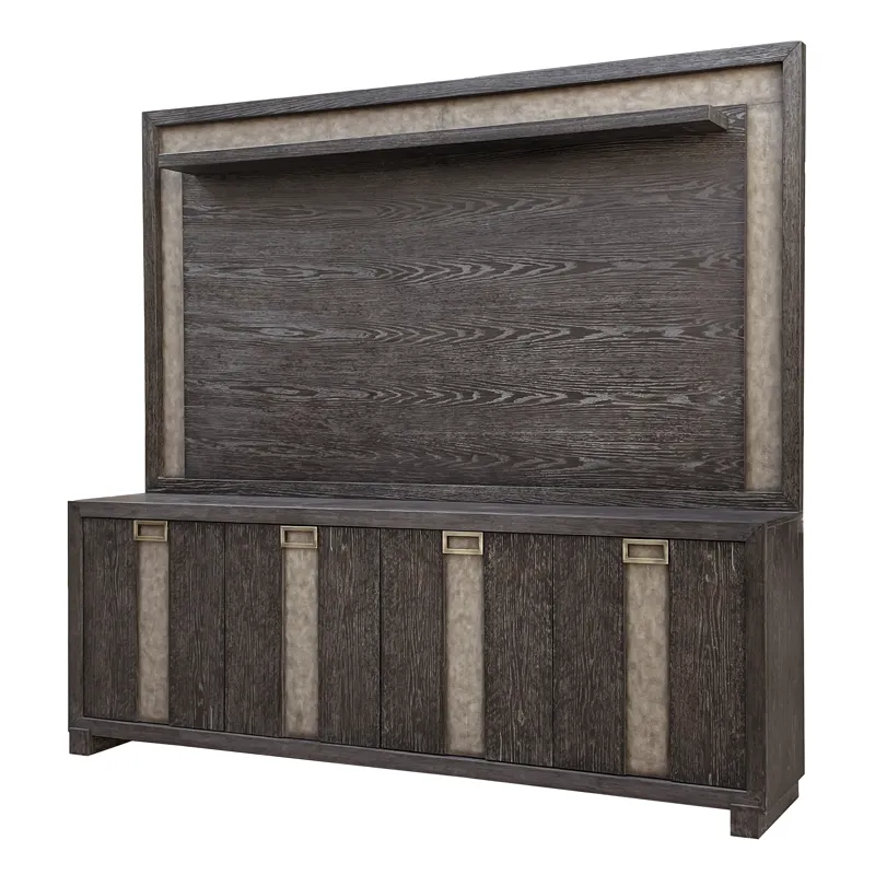 Ascent 92 Inch TV Console with Hutch and Back Panel