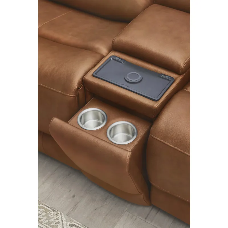 Belmont Lyric Caramel Zero Gravity Power Reclining Sofa Loveseat and Recliner