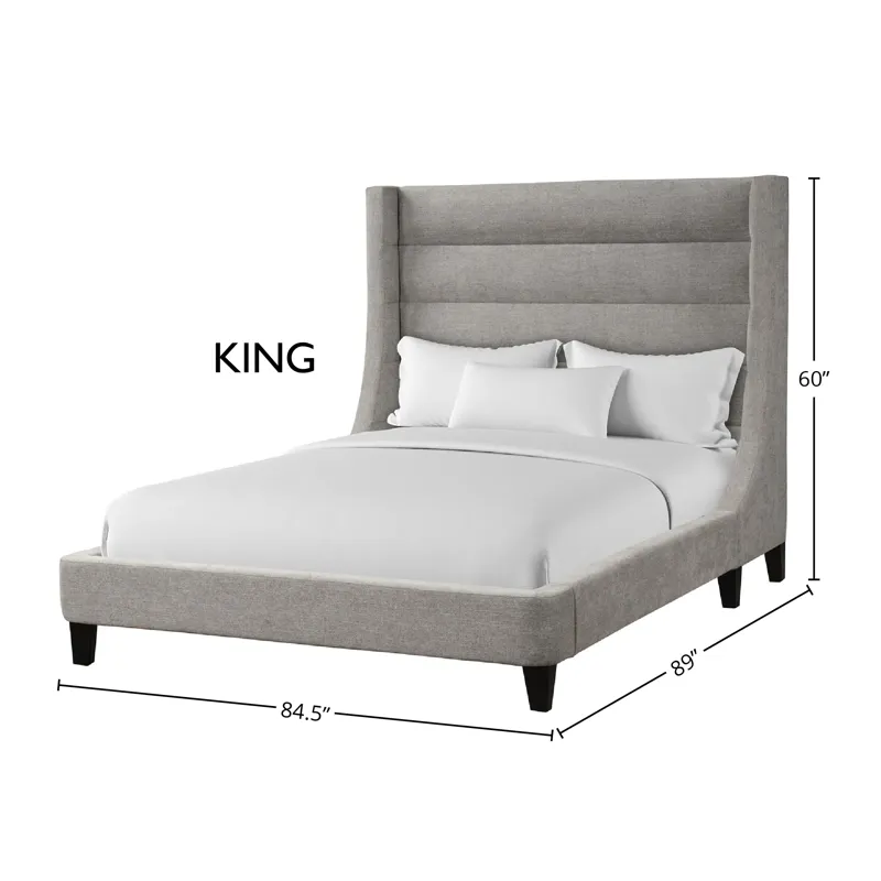 Jacob Luxe Light Grey King Bed
