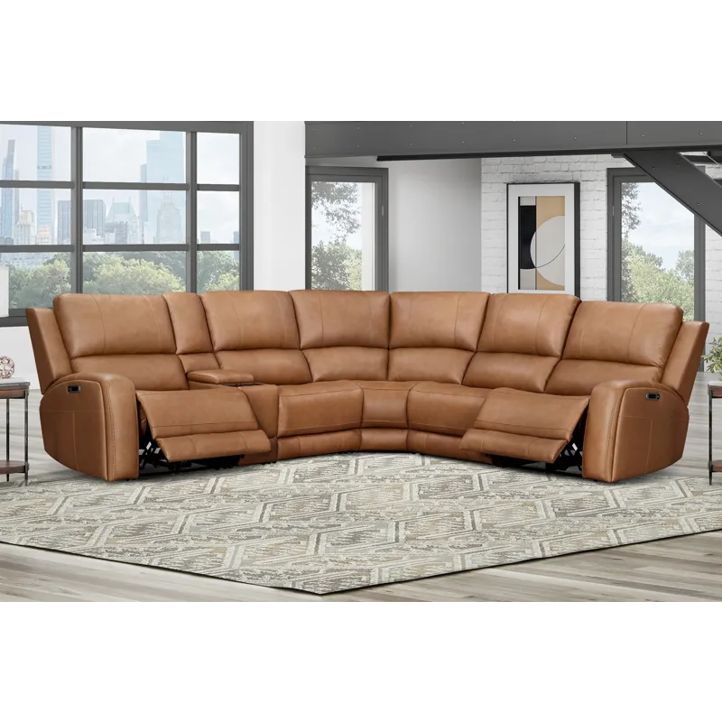 Belmont Lyric Caramel Entertainment Tilt Console with Wireless Charger