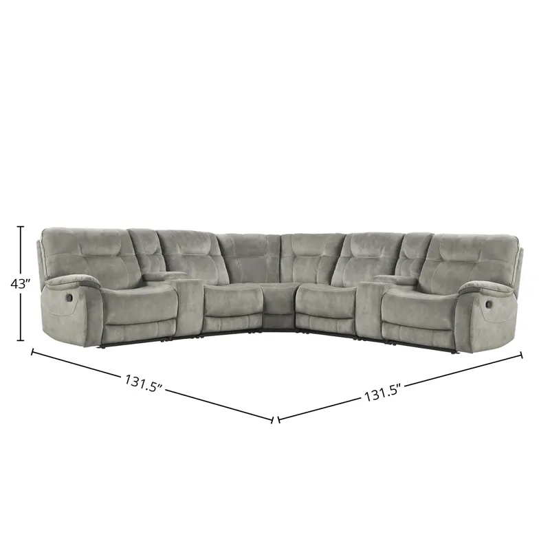 Cooper Shadow Natural 7 Piece Modular Manual Reclining Sectional