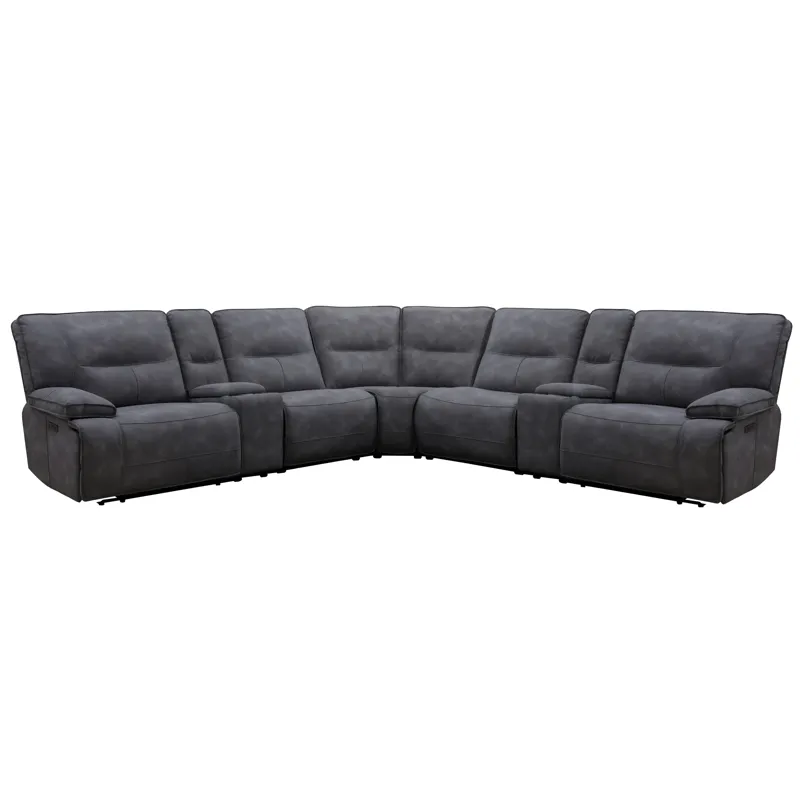 Gladiator Cobalt 7 Piece Modular Power Zero Gravity Reclining Sectional with Power Adjustable Headre