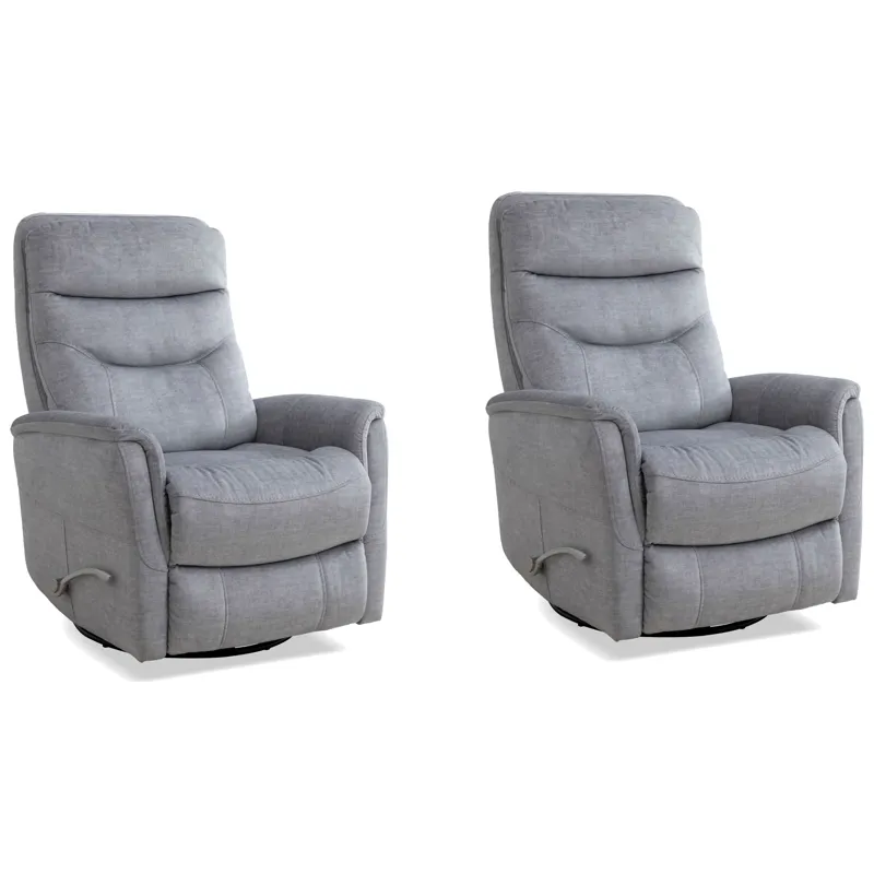 Gemini Capri Silver Swivel Glider Recliner Two Pack