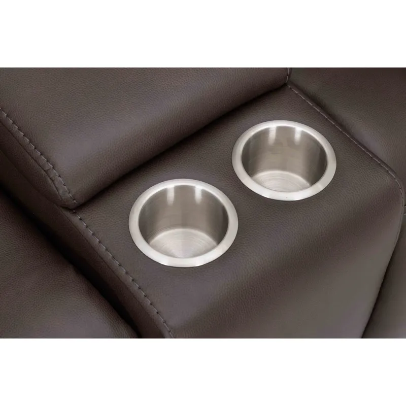 Maveric Bette Coffee Power Zero Gravity Console Loveseat P3