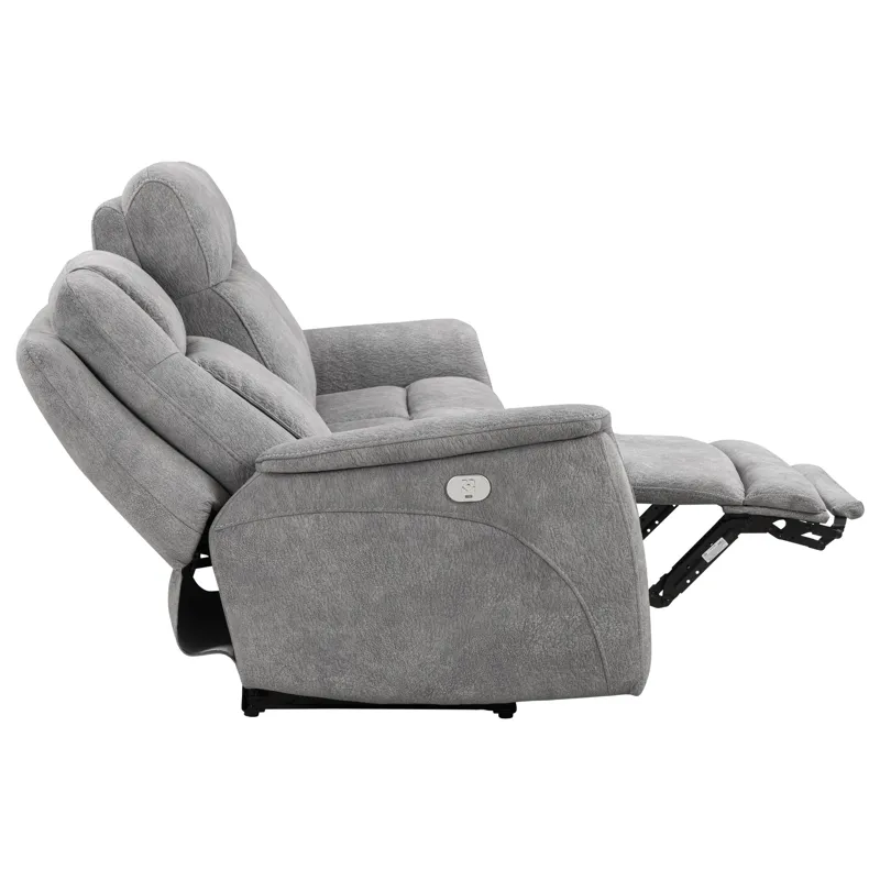 Linus Hudson Grey Power Reclining Sofa and Two Recliners