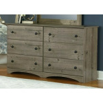 6 Drawer Dresser - Weathered Gray Ash