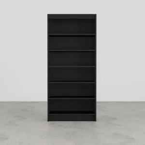 67" 6 Shelves Bookcase - Solid Black