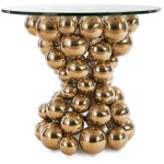 Frizzante Side Table Plated Brass Finish