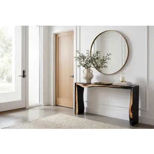 Framed Waterfall Console Table, Natural, Iron