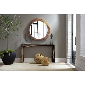 Framed Waterfall Console Table, Natural, Iron