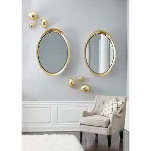 Broken Egg Mirror, White and Gold Leaf