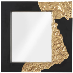 Mercury Mirror, Square, Black, Gold Leaf