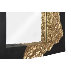 Mercury Mirror, Square, Black, Gold Leaf