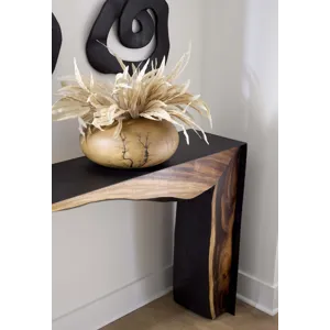 Framed Waterfall Console Table, Natural, Iron