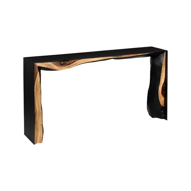 Framed Waterfall Console Table, Natural, Iron