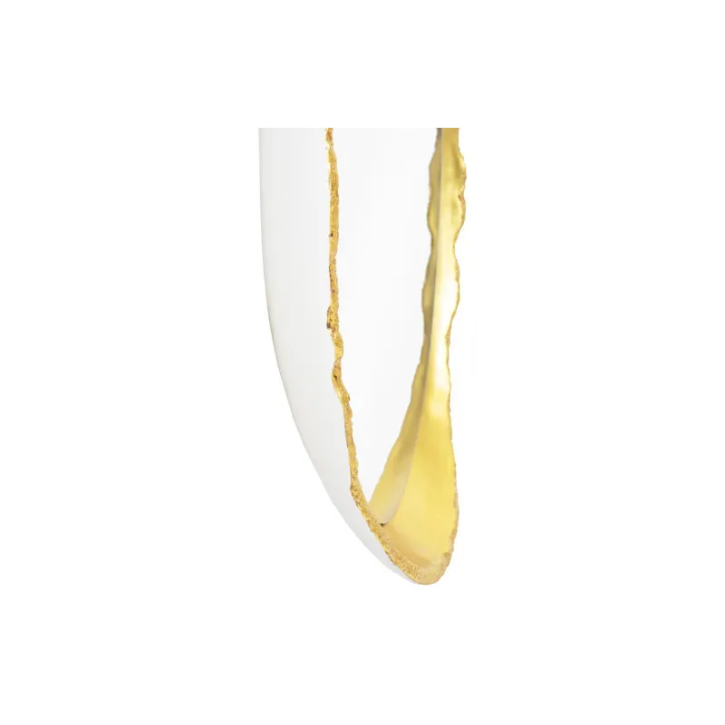 Broken Egg Mirror, White and Gold Leaf