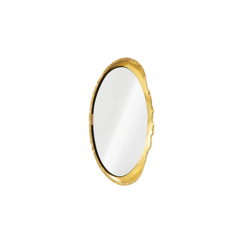 Broken Egg Mirror, White and Gold Leaf