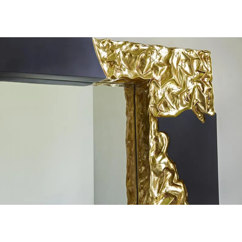 Mercury Mirror, Square, Black, Gold Leaf
